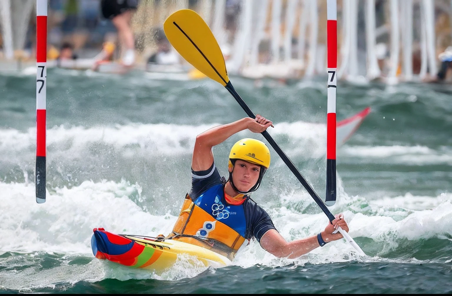 There's a man who's kayaking in the water, Photo of the Olympic Games, diego fernandez, 2022, 2 0 2 2, Liam Brazier, 2 0 2 3, 2023, feature, Caroline Gariba, Yann Blomquist, Andorinha Toron, 😃😀😄☺🙃😉😗, Malika Favre, fotografia esportiva