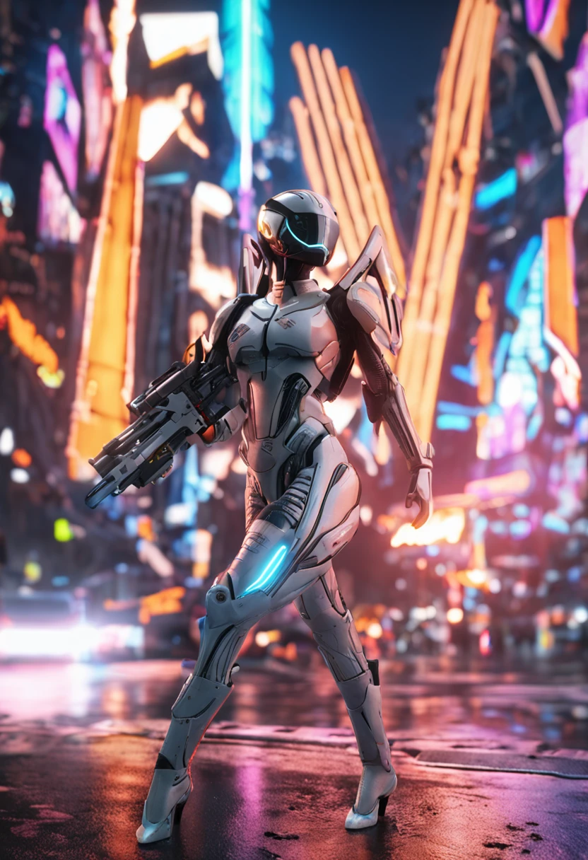 A beautiful cyberpunk female angel image,HDR（HighDynamicRange）,Ray traching,NVIDIA RTX,Super-Resolution,Unreal 5,Subsurface scattering、PBR Texture、post-proces、Anisotropy Filtering、depth of fields、maximum definition and sharpness、Many-Layer Textures、Albedo e mapas Speculares、Surface Coloring、Accurate simulation of light-material interactions、perfectly proportions、Octane Render、Two-colored light、largeaperture、Low ISO、White balance、the rule of thirds、8K RAW、