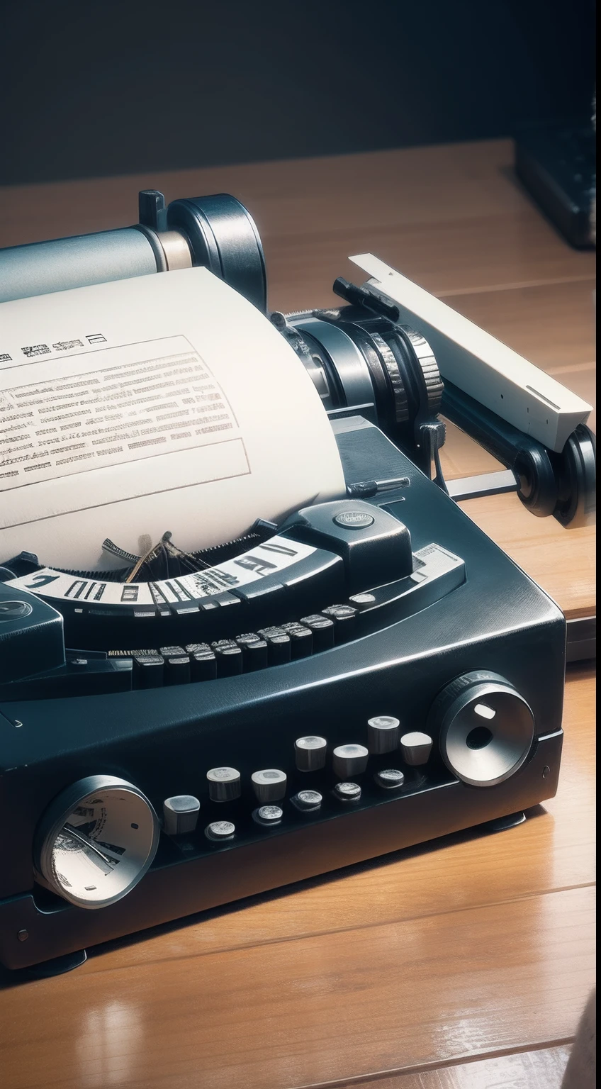Use a typewriter to create a print on a T-shirt.