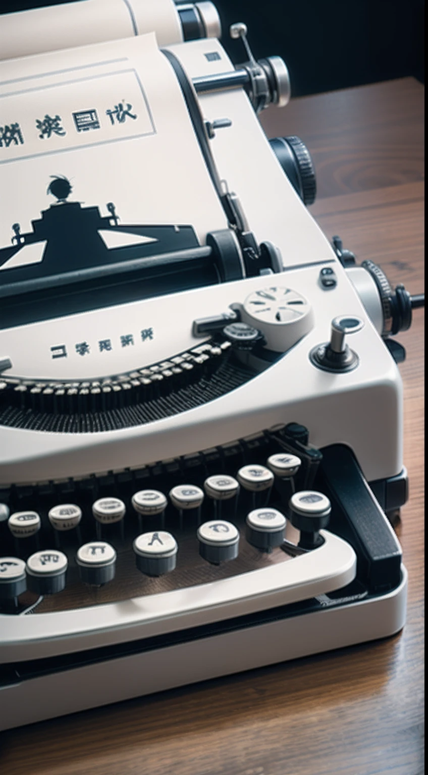 Use a typewriter to create a print on a T-shirt.