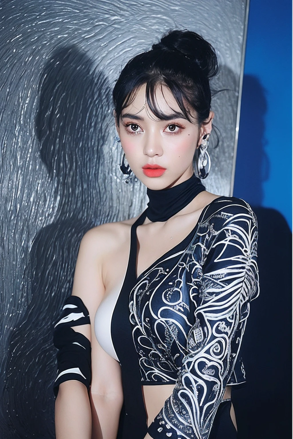 Game Art,CG Animation,Best image quality,Maximum resolution,8k,(A half-length photo),(portrait),(Head close-up),(Rule of Thirds),Unreal Engine 5 rendering works,20 year old girl,((Queen)),The eyes are very detailed,(Large Breasts),Elegant and noble,Movie Lighting,Ray Tracing,Game CG,((3D Unreal Engine)),OC rendering reflection mode,4K,Ultra-clear,Translucent lace,Fair and plump figure,Pretty Face,Glossy Gel Coat,身着华贵礼服的Queen,Tattoo designs on body,Wear heavy makeup,apply lipstick