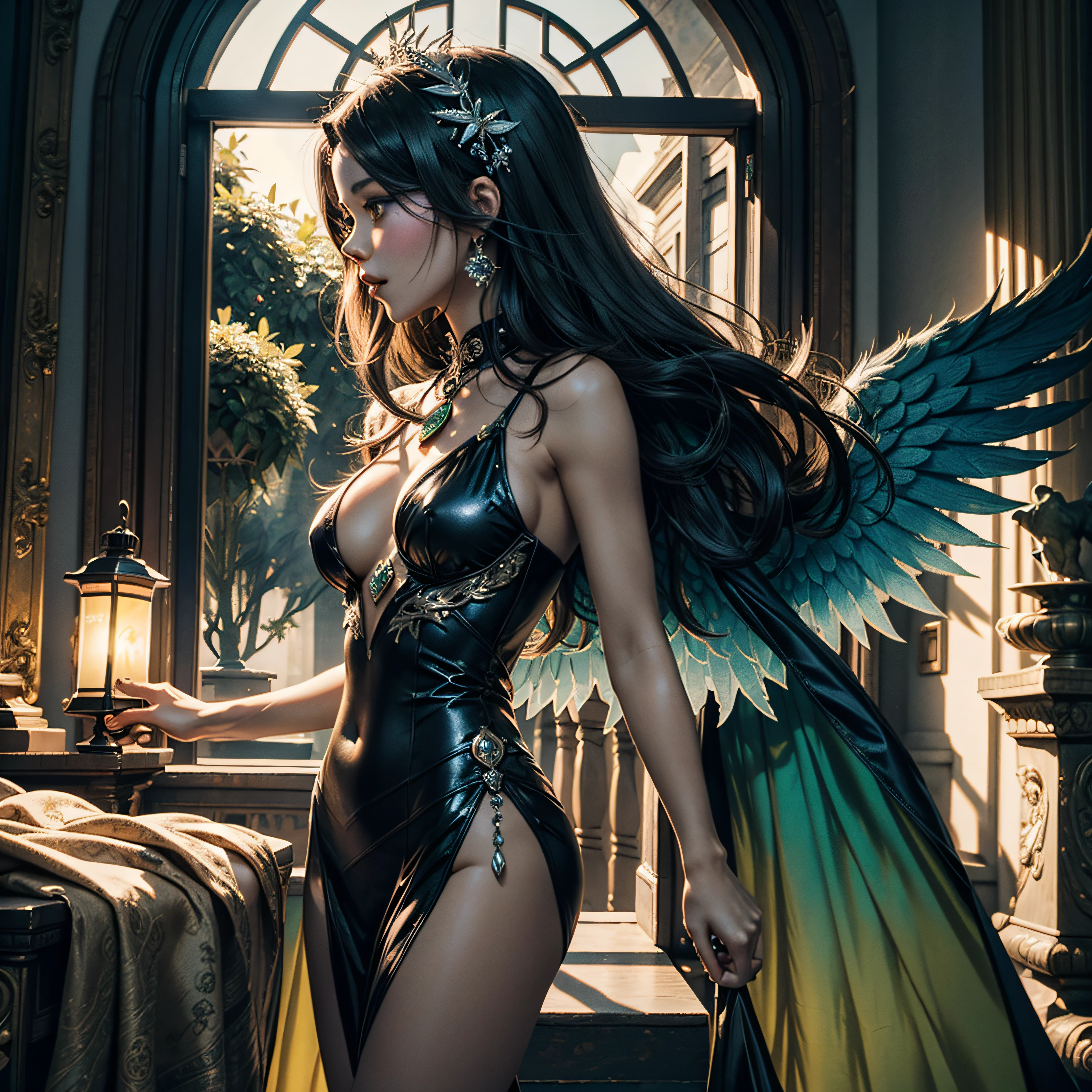 Masterpiece epic profile Sunlight luminescence volumetric lightning contrast global illumination saturate ultra_highres meticulously intricate analogique pro-photo-realistic ultra_high_quality ultra_high_detail optimal accurate cgi vfx sfx reflex 3dcg max color-coded extreme improved Octane_rendered UHD XT3 64K 32K 16K 8K DSLR HDR unrealengine5 romm rgb pbr 3dcg fxaa blu-ray fkaa txaa rtx ssao enhanced ultra_sharpness ecstatic graduate Will-o'-the-wisp pixie sprite iota garden conceptual angel female Jinx glamour walking Chevaleresque "Nicki Minaj" Cosplay aristocratic Goddess surmounted wings surrounded intertwined feather éblouissantes Valkyrie-wings symmetrical athletic Native tanmed skin african dreads obvious agate perfect divine cheekbones effects reddened embarrassed lazuli gorgeous beautiful_Eyes Brown Pupils Black Iris Turquoise Sapphires Open Mouth Teeth Smiles tongue wet pilot Jacket Floating fringe Pearls Eccentric Cape Levitating Shoulders-Off chemise blanches dentelles clavicules papillotes reveal breasts falling sideboob felt satin orange corsait yellow spinel thick leather skirt soies assortie amples nombril revealing heart belt_chastity crux diamond cadena pubic scarlet pubis-hairy obvious indigo Size silver adorned padlock Gold thighs legs garters Gothic inox boots decorated onyx, Sun urban Outdoor Forest Beholder "medieval" outfits priestess ruby background equirectangular 360 mirror glass reflection monastery opal marble deep path ombre Sundrop lantern decorated dramatic mannequin armor chrome chain flat bands fathoms "Heavy Metal" richly lys rune rose ornate emerald plasma glyph Tourmaline wood leaf Earth engraving lava magic summon monster viceroy incandescent Crystalline invocation creature Queen Bee (EOS R6 135mm 1/1250s f/2.8 ISO400) bees conjuration monarch flowering butterfly dog howling floraison Shiba_Inu CGSCOSITY Hearth Ark Church "Ouroboros" Caduceus Hermes Cathedral chef-d&#39 tatoo Bruce_Weber sex girl naked nsfw varied multi etc.