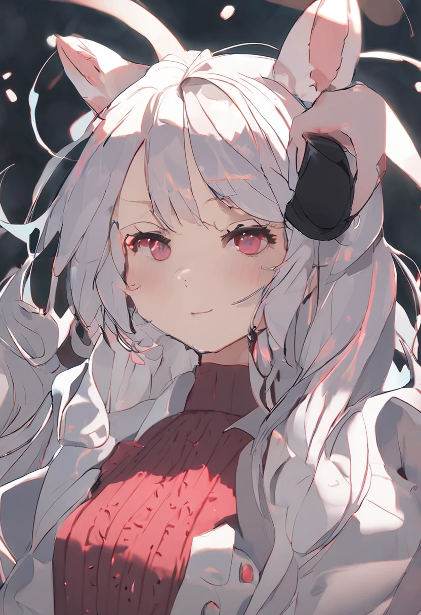 black hair, hair bobbles, wince, longeyelashes, solid circle eyes, fake animal ears, light smile, ear blush, fang, Surrealism, drop shadow, anaglyph, stereogram, tachi-e, pov, atmospheric perspective, anime, chiaroscuro, close-up, 8k, super detail, ccurate, best quality, highres