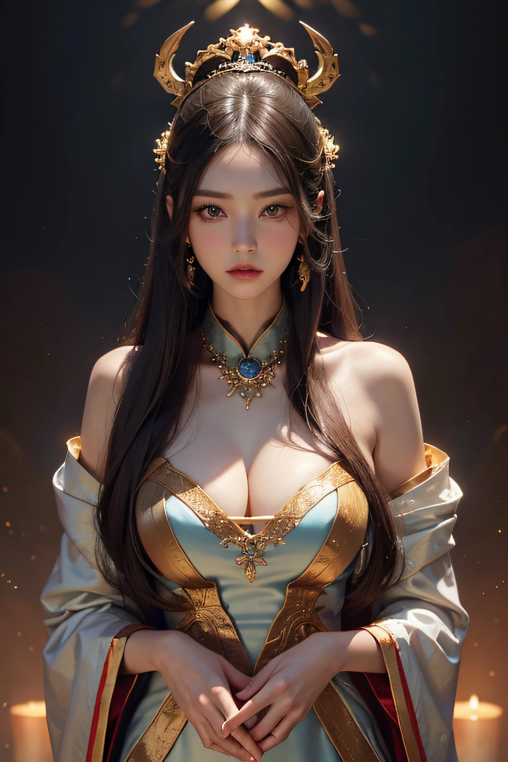 whaite hair,Beautiful face,with a well-proportioned body,plumw,Gorgeous satin,haughty,Look down on all beings,Oriental classical,Fantasyart,Volumetriclighting,4K,femele,Informative face