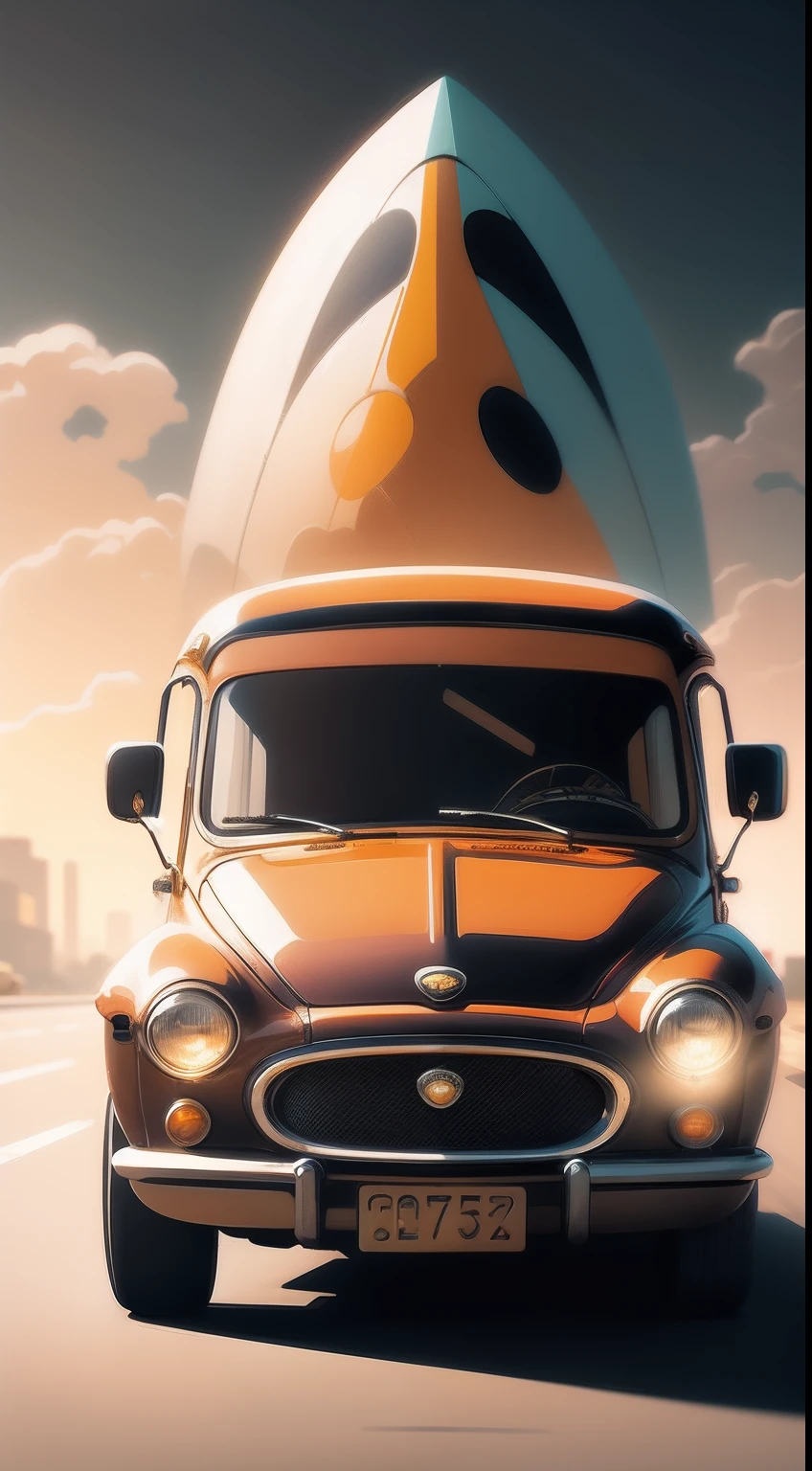 T-shirt graphic design artwork, A flat design of a vintage vintage, jaguar, Colorful shades, highly detailed cleaning, Vector image, Photorealistic masterpiece, Professional photography, Realistic bus, Simple sunrise background of car, flat white background, isometry, vibrant vector, white blackground