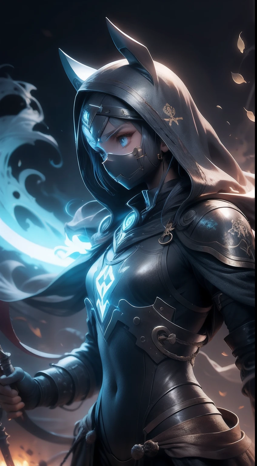 Iron sickle, Dark background
