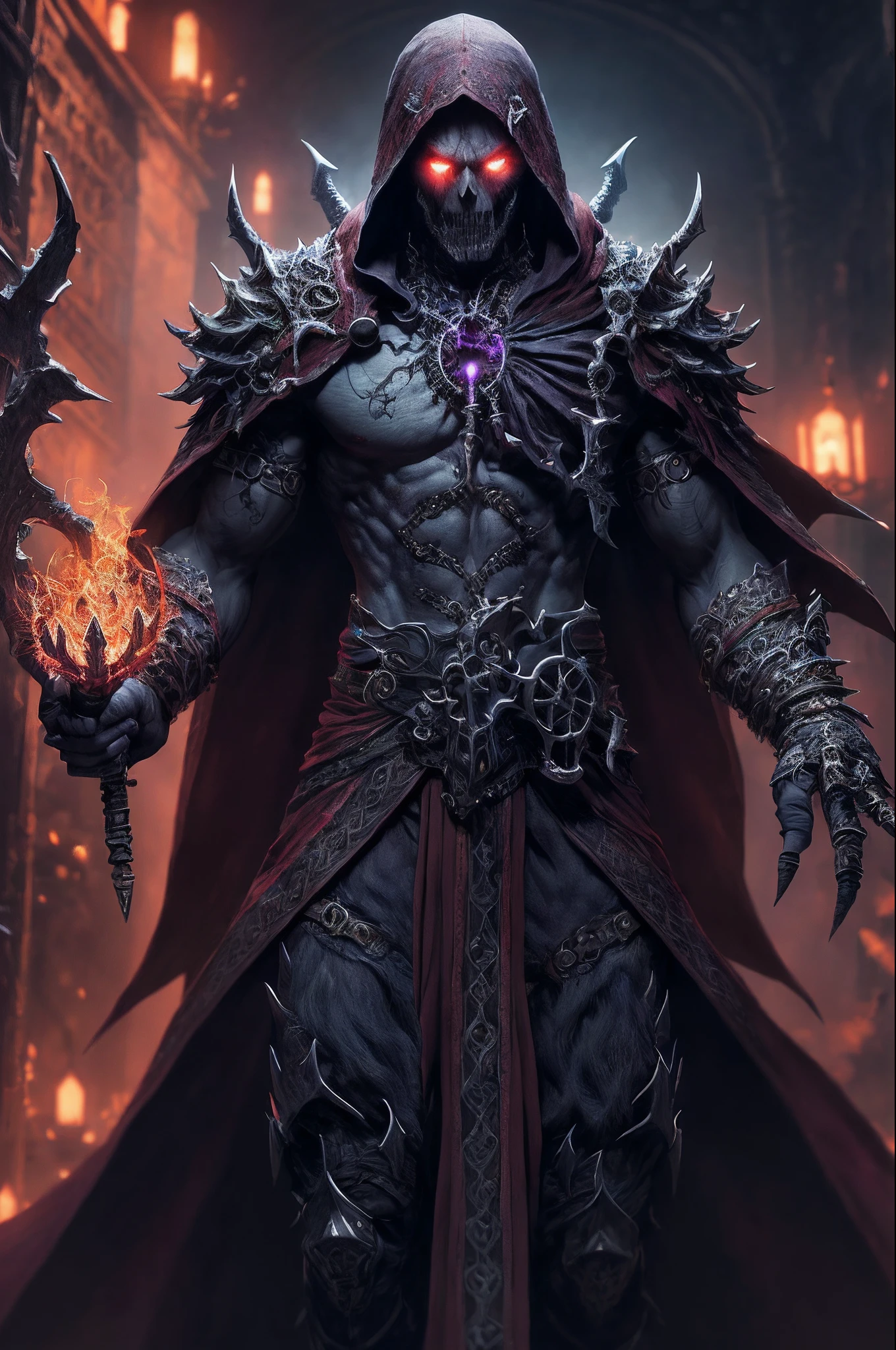 (extremely detailed 8k wallpaper),a medium shot photo of a fearful necromancer, intricate, high detail, dramatic