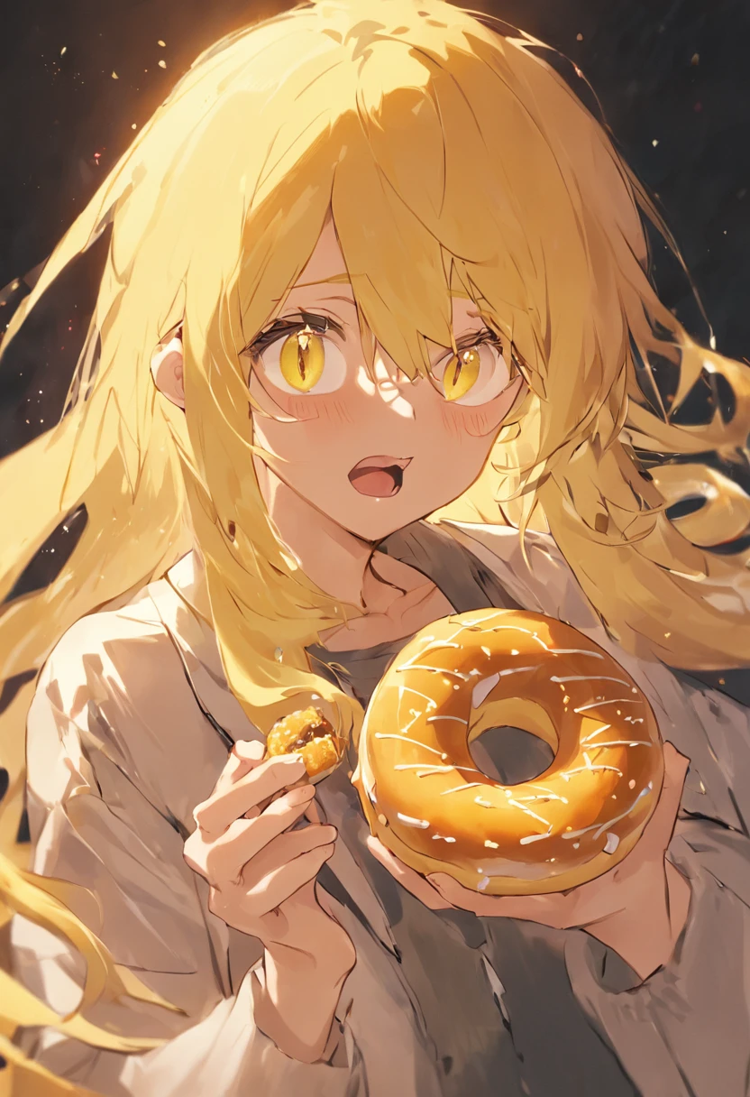 There was a man with yellow hair and glasses eating a doughnut, Yellow hair , medium yellow blond hair, 8k selfie photograph, wearing gold glasses, very very low quality picture, profile picture 1024px, , Light yellow hair, low quality photo, yellowed, blond hairbl, excellent quality photos