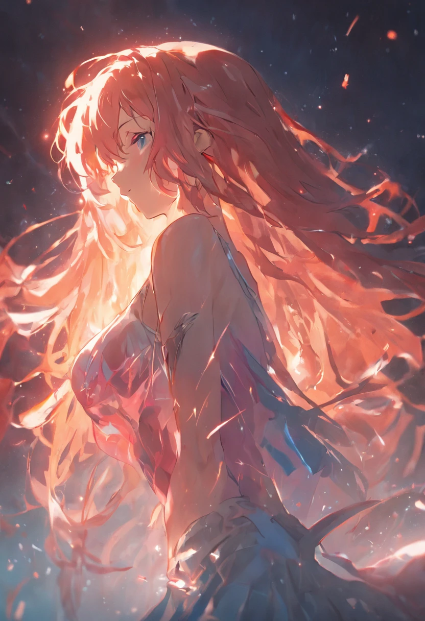 ((Anime style)), ((digital art)), ((painting)), ((illustration)), ((8k high definition CG landscape)), ((anime style)), ((masterpiece)), ( (best artist)), ((1girl))wearing a beautiful floral dress, ((immaculate landscape of mountains)), her long hair blowing in the wind, in a dark light ((dim light))--ar1:2
