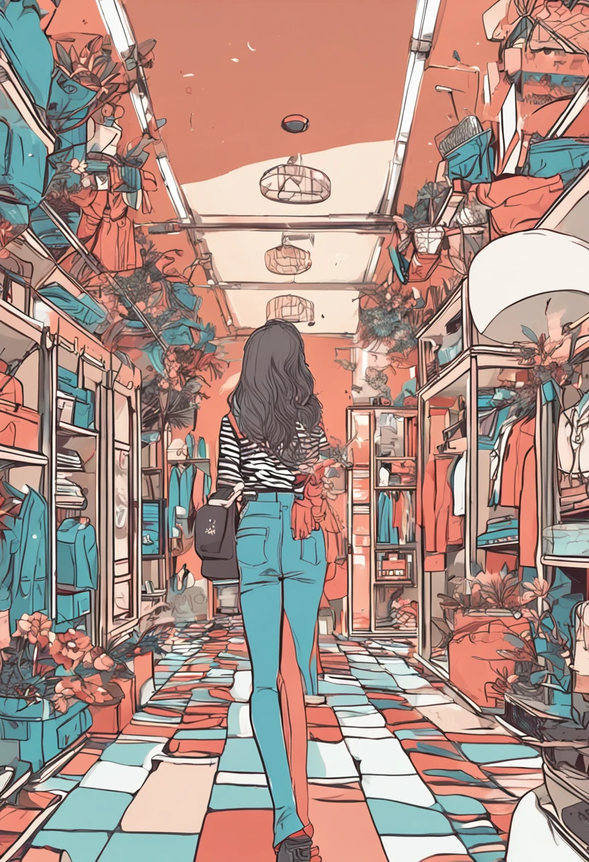 quarto de , desordem, roupas de mulher, quarto bem iluminado, desenho animado, estilo anime, raios de sol, melhor qualidade, render profissional