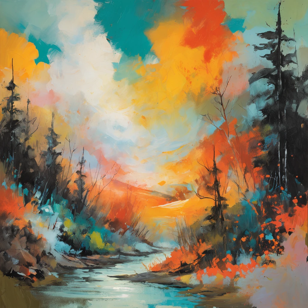 Intricate painting details of Japanese forests, By range Murata, galaxy in background, Clouds, vivd colour, High contrast, Mountain, vector line art, orange highlights, trending in pixiv, anime concept art, Stick, Mattire, high high quality, Edge to edge, Sanskrit