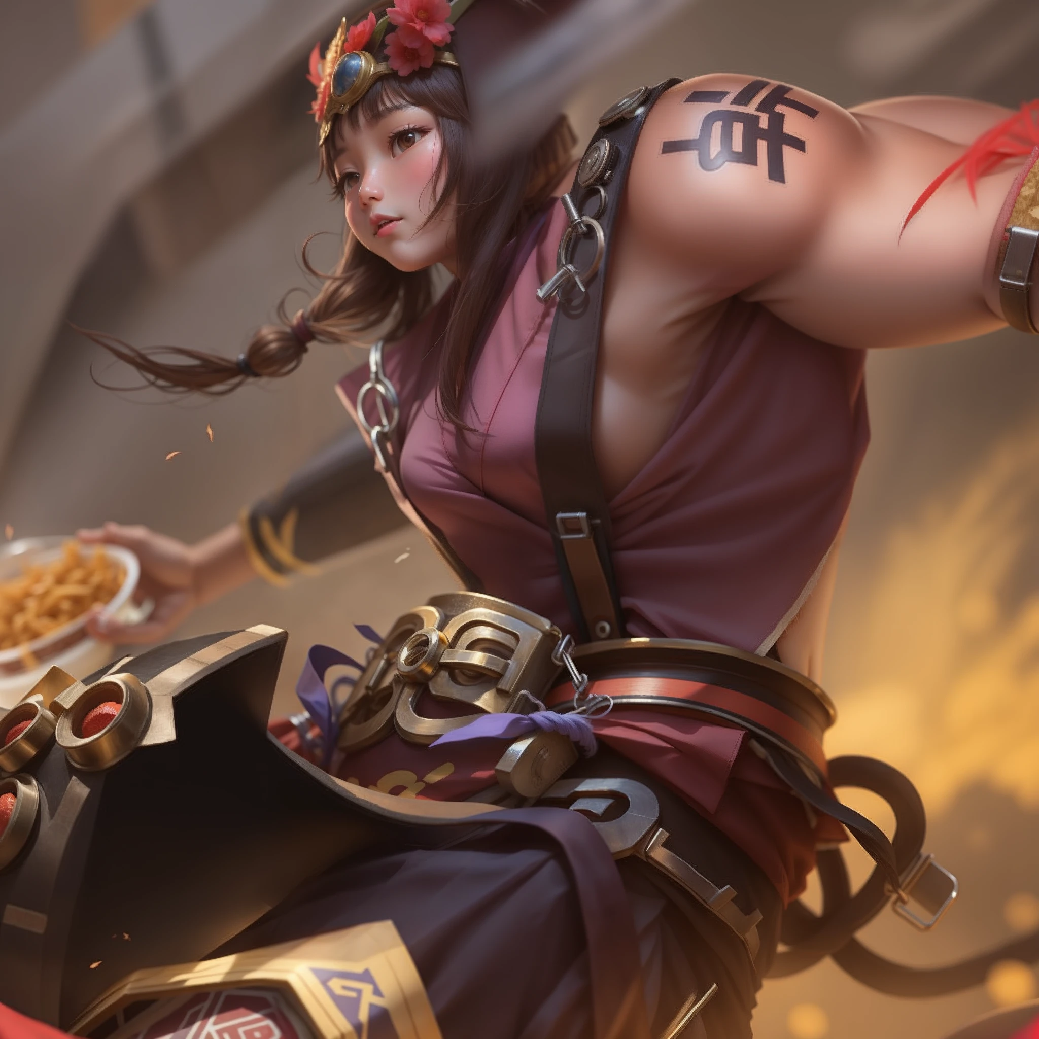 1boy, a beautiful asian girl with purple hair and a gold outfit holding a magic wand, beautiful smile, white and gold suit color, seraphine ahri kda, star guardians, star guardian inspired, portrait knights of zodiac boy, beautiful celestial mage, knights of zodiac girl, mystical atlantean valkyrie, extremely detailed artgerm, irelia, ig model | artgerm, lux from league of legends, realistic suit, realistic detail skin, asian skin