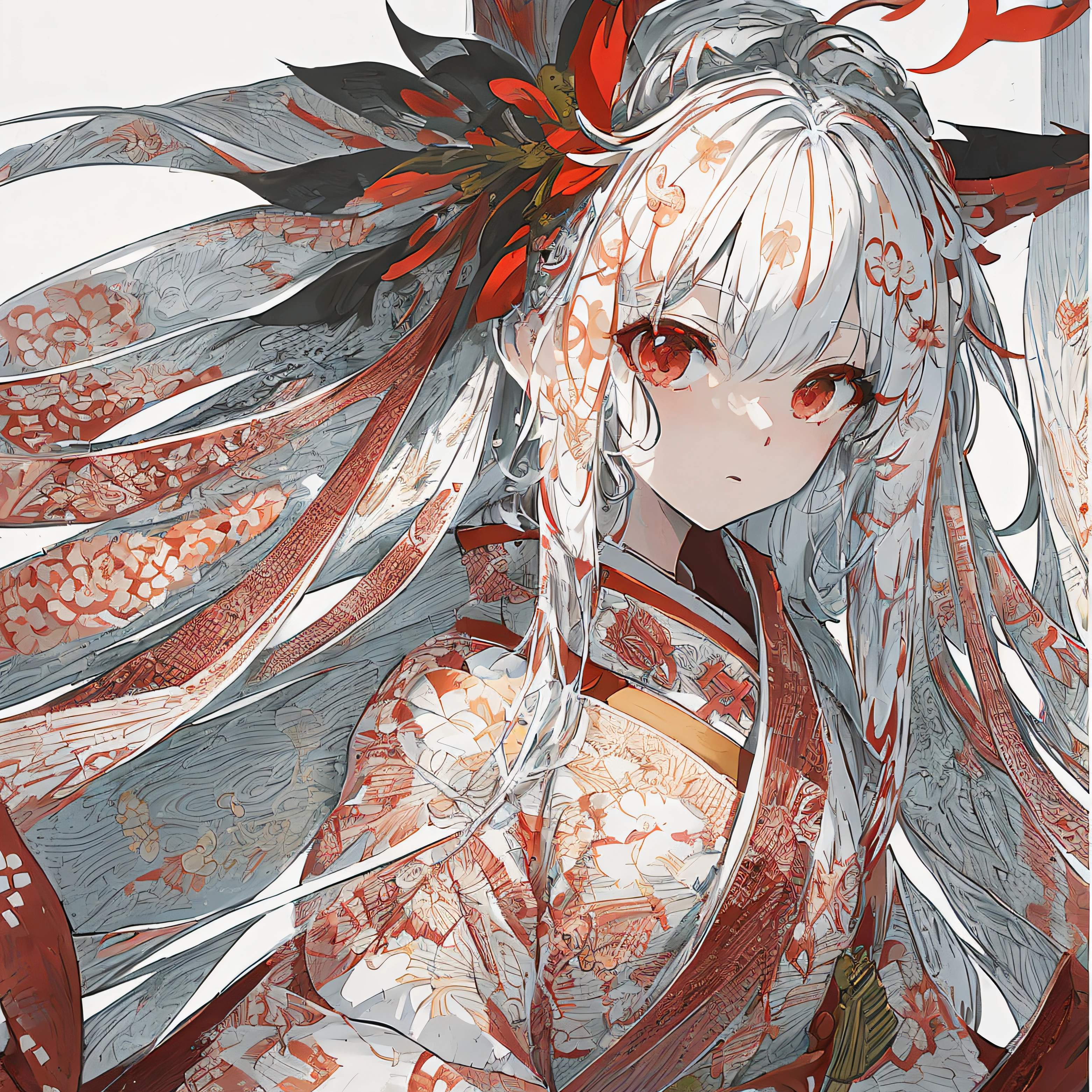 anime girl with long white hair and red and white dress, white haired deity, onmyoji detailed art, onmyoji portrait, onmyoji, trending on artstation pixiv, guweiz on pixiv artstation, clean detailed anime art, digital art on pixiv, guweiz on artstation pixiv, detailed digital anime art, from arknights