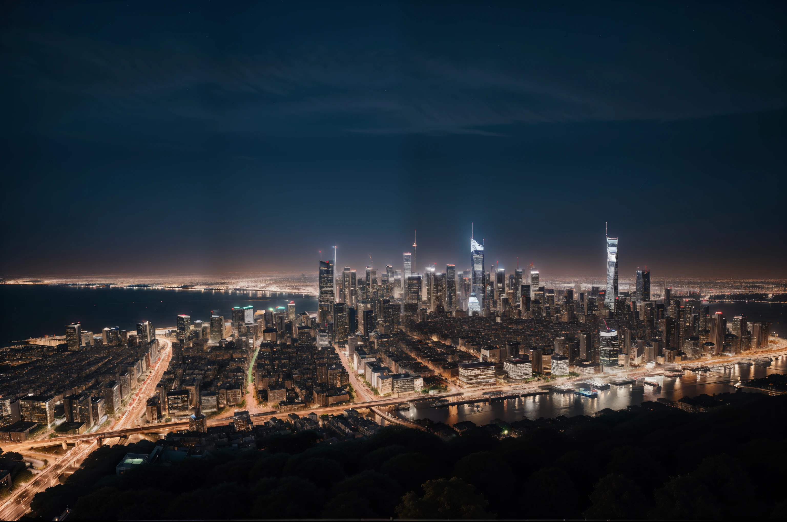 arafficial city skyline at night , beautiful cityscape, best on adobe stock, shutterstock, , beautiful cityscape background, mesmerizing, beautifully lit buildings, photo of futuristic cityscape, city in the background, city, cityscape, 2 0 2 2 photo, trending on shutterstock, beautiful city, luxurious, surrounding the city, magnificent background