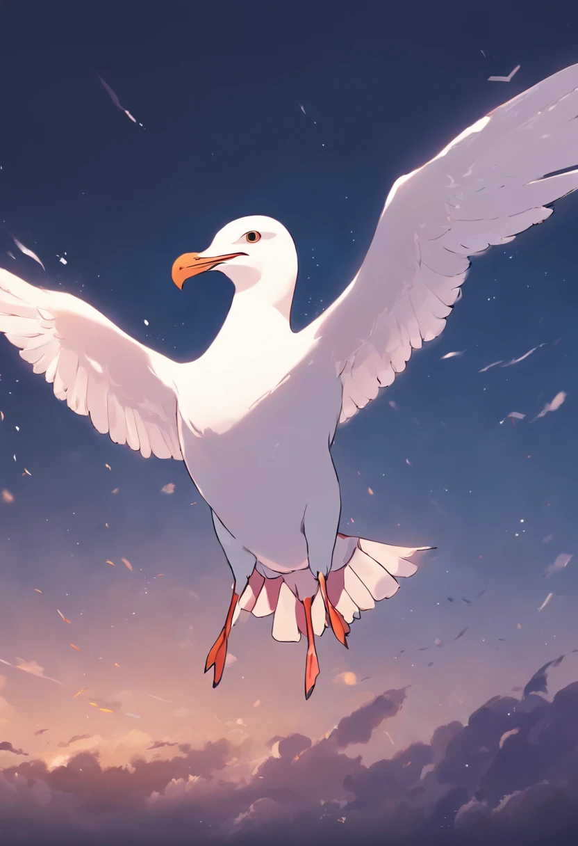 "A majestic seagull, symbolizing strength and grace, ready to take flight across the sky, creating a powerful and elegant logo for a professional football club."