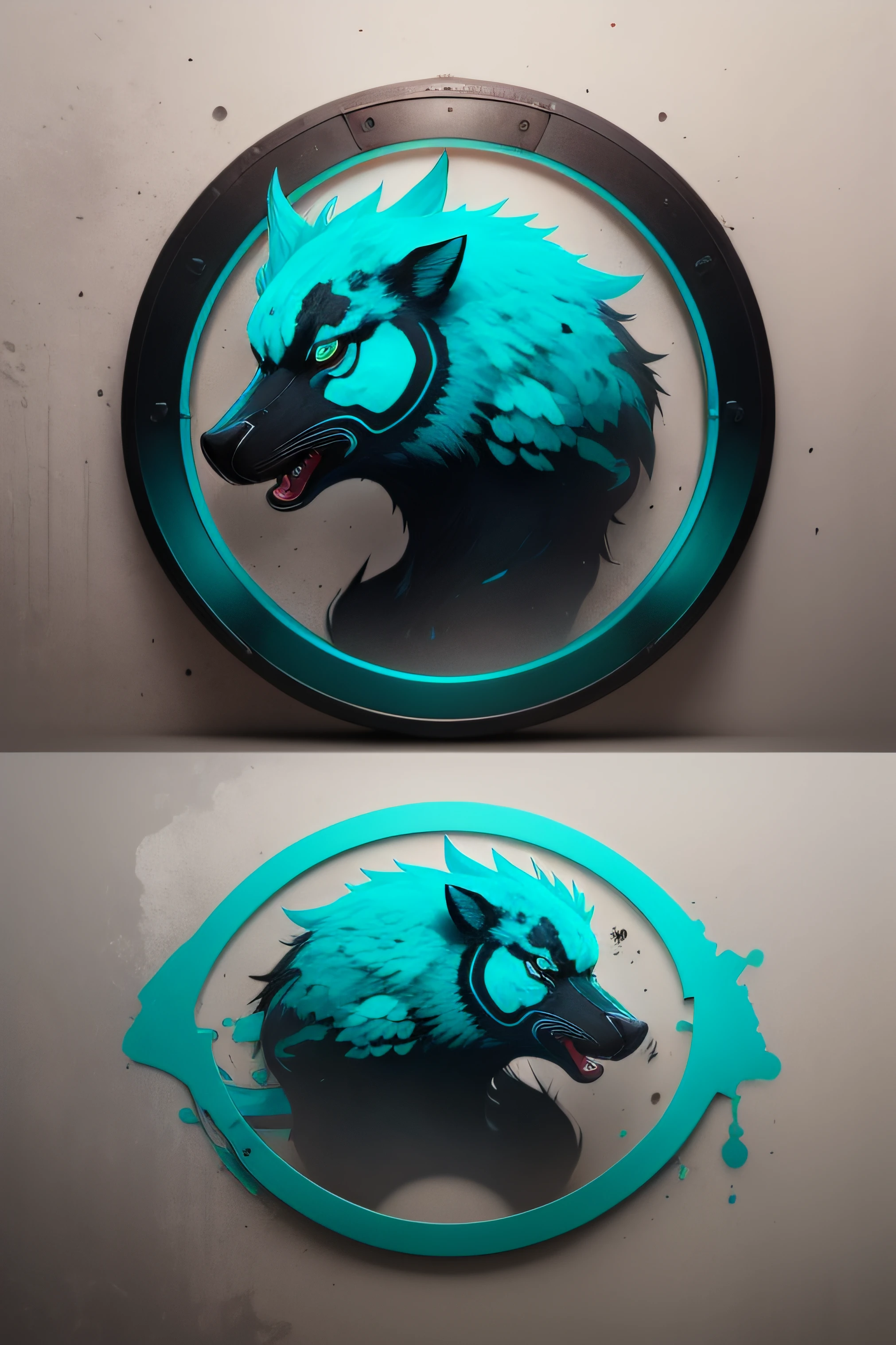 "I need a logo for a team called LOST. This team is for professional PUBG players, the logo type needs to be of some animal that represents the lost name with as much detail as possible in the turquoise blue color with the transparent background thus obtaining only the logo"