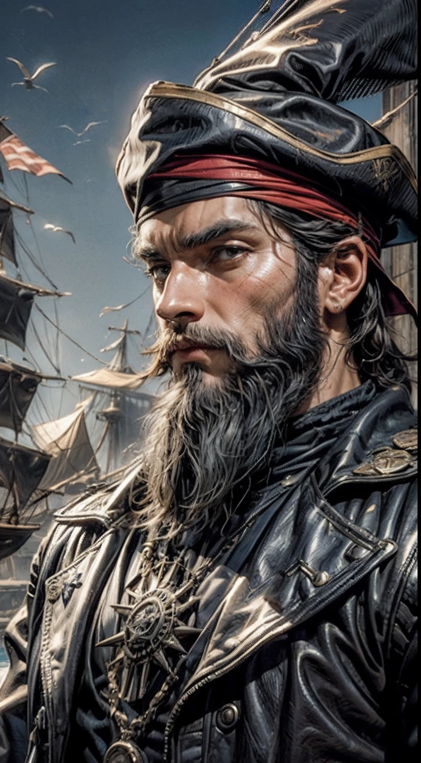 1 homem, pirata barba roxa