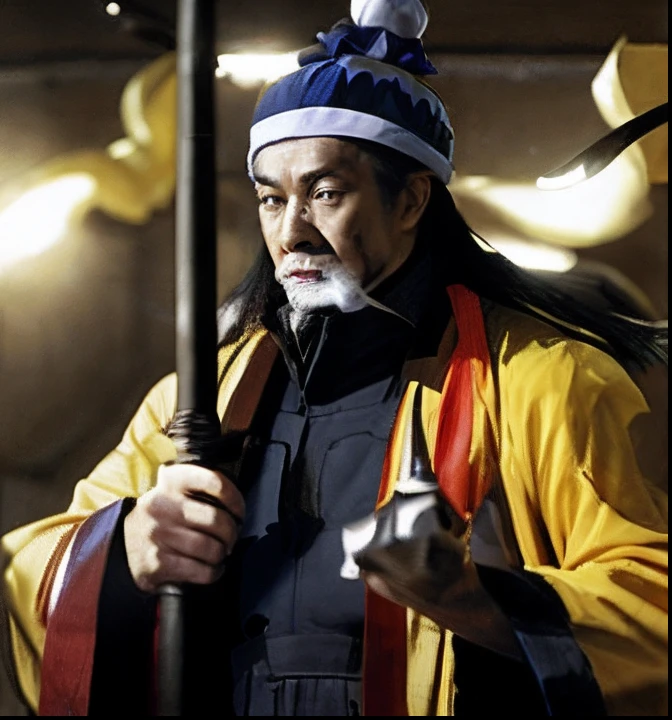 Man with a sword and a yellow robe