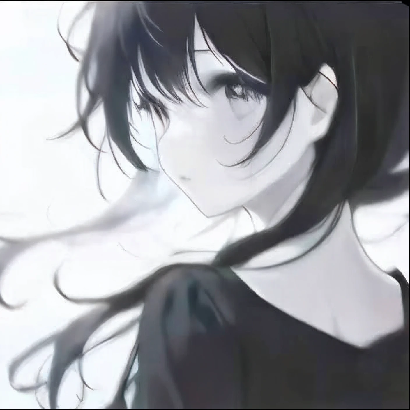 Anime girl with long black hair and black dress looking at camera, anime girl profile, (Anime girl), Smooth anime CG art, a beautiful anime portrait, Guviz, anime moe art style, An anime girl, Beautiful anime face, Beautiful anime girl, Anime girl, Beautiful anime, made with anime painter studio, portrait anime girl, Anime girl wearing black dress
