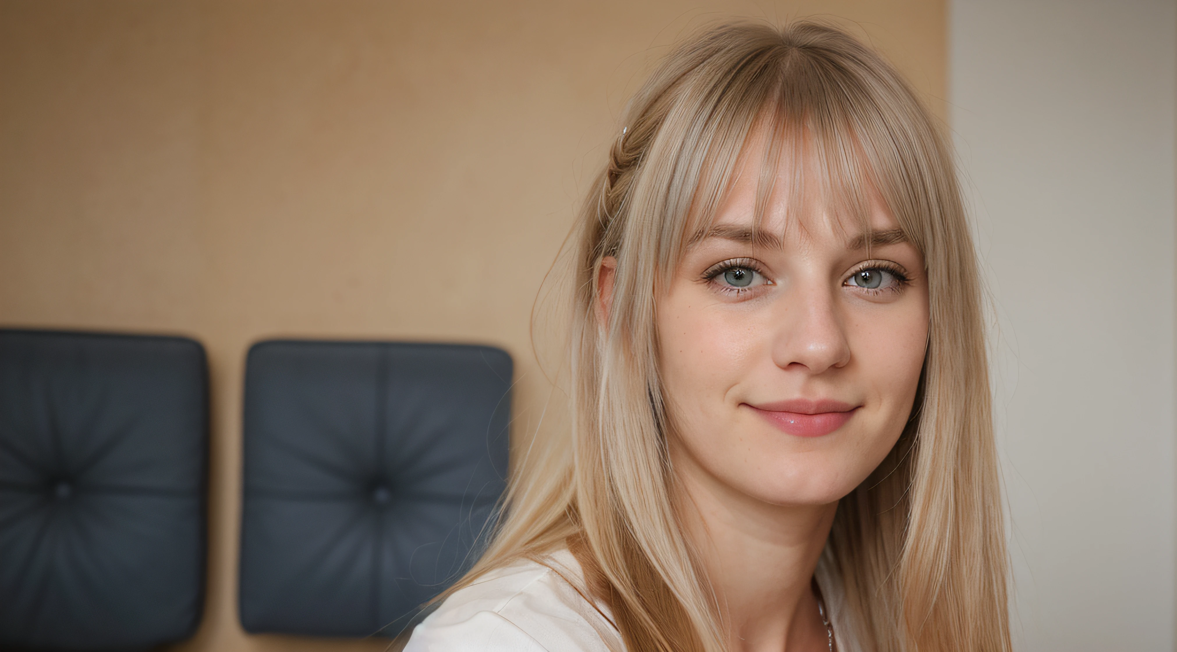 cute german girl with dirty blond hair and blue grey eye smile in Goettingen. She is around 28 years old and currently doing PhD. She has straight hair with front bang cut hairstyle. Her height is 171cm and she weight 70kg