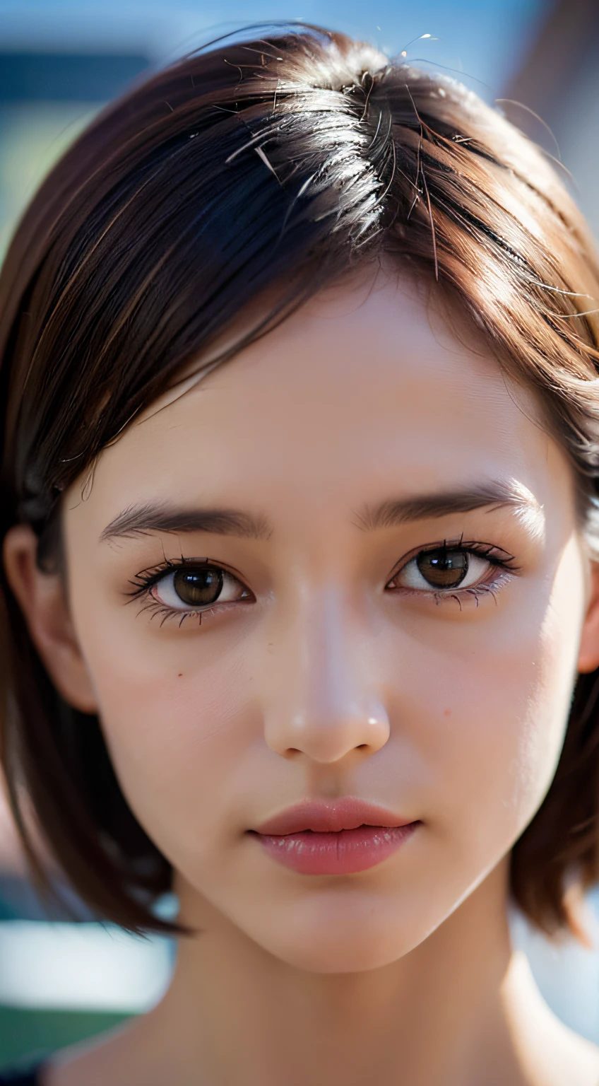 (Rotterdam:1.5), close up, masterpiece, best quality, raw photo, photorealistic, face, incredibly absurdres, beautiful girl, cute, short hair, depth of field, highres, ultra-detailed, finely detail, extremely detailed, extremely detailed eyes and face, sharp pupils, realistic pupils, sharp focus, ccinematic lighting