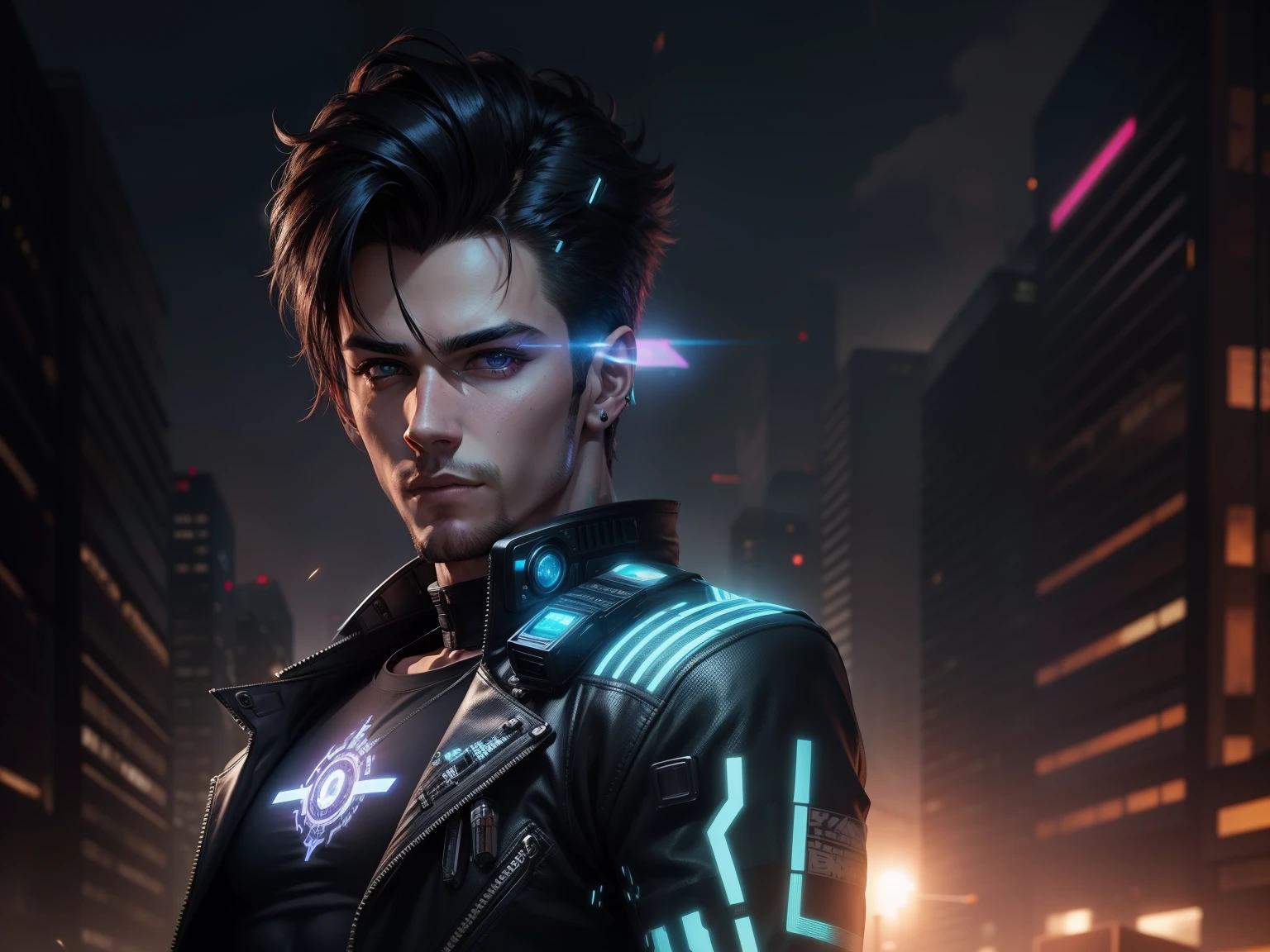 CHANGE BACKGROUND CYBERPUNK HANDSOME BOY,10K ULTRA REALISTIC,