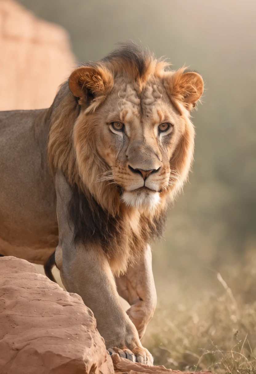 Just show his face，You can generate photos of brave lions