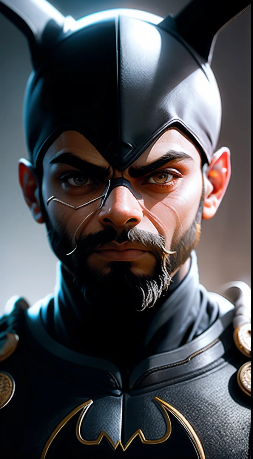 Virat Kohli as Batman, Highly detailed, Cinematic, Beard