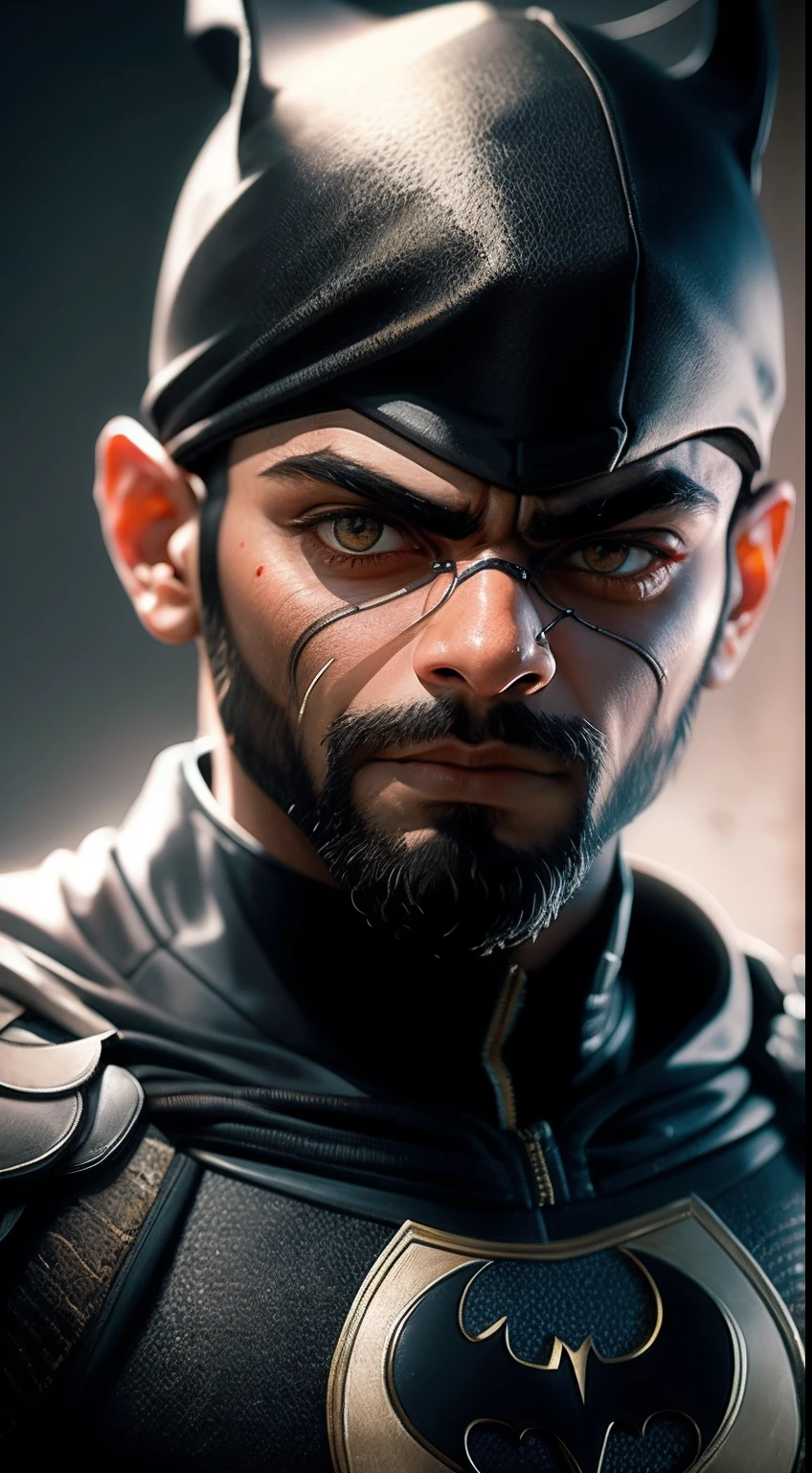 Virat Kohli as Batman, Highly detailed, Cinematic, Beard