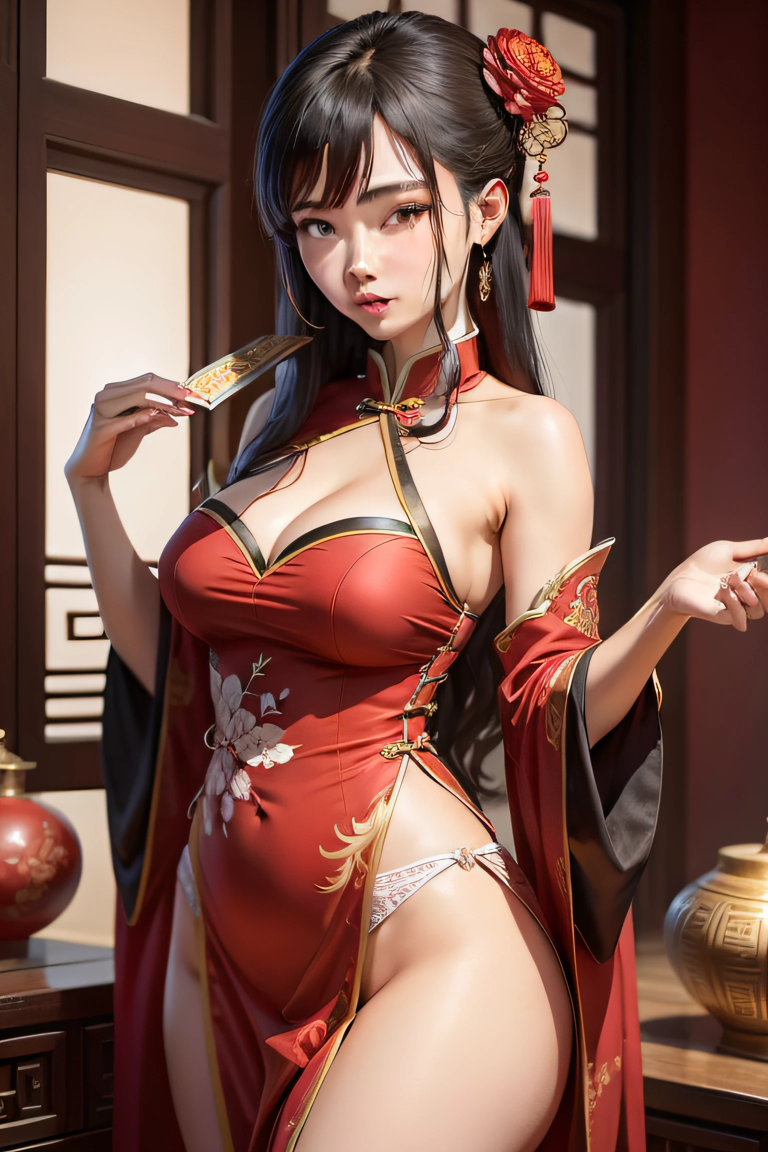 Chinese style Han clothes leak sexy beauties