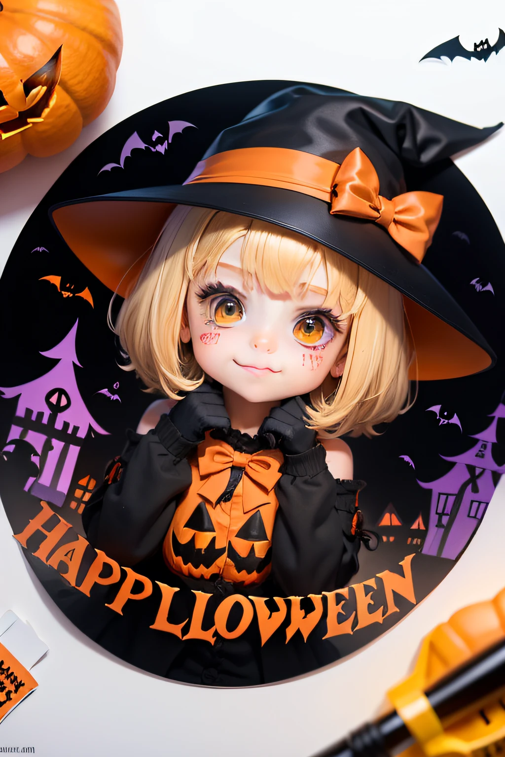 happy halloween sticker for printable tags, hd resolution
