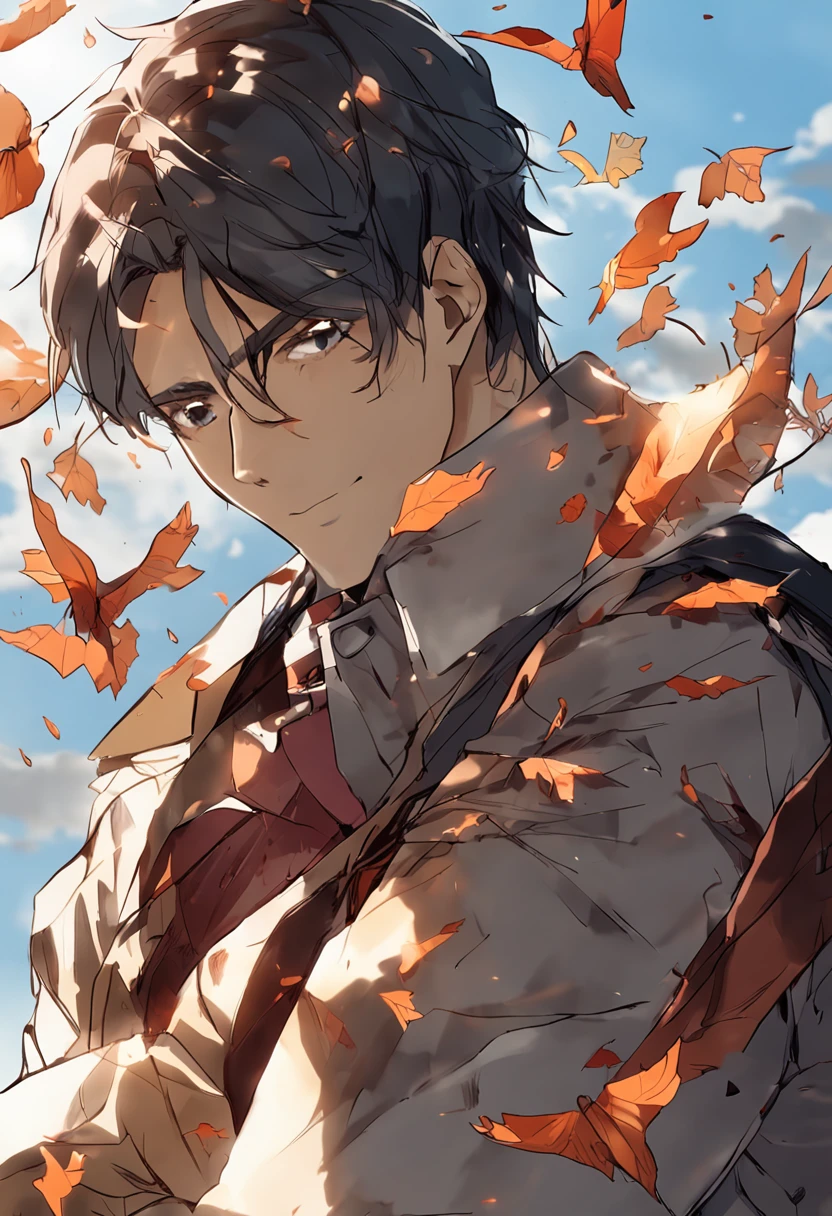 top-quality　Fall　mid air　１The human　a handsome　　Calmness　Cold　Cool　Sharpen your eyes　A dark-haired　Fall upside down　Reach into the air