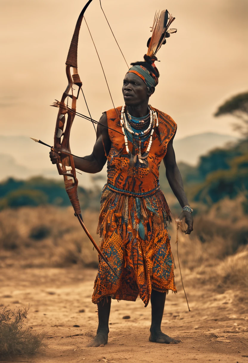 Oxóssi African Orixá of the Forest , with his bow and arrow of the Yoruba tribe