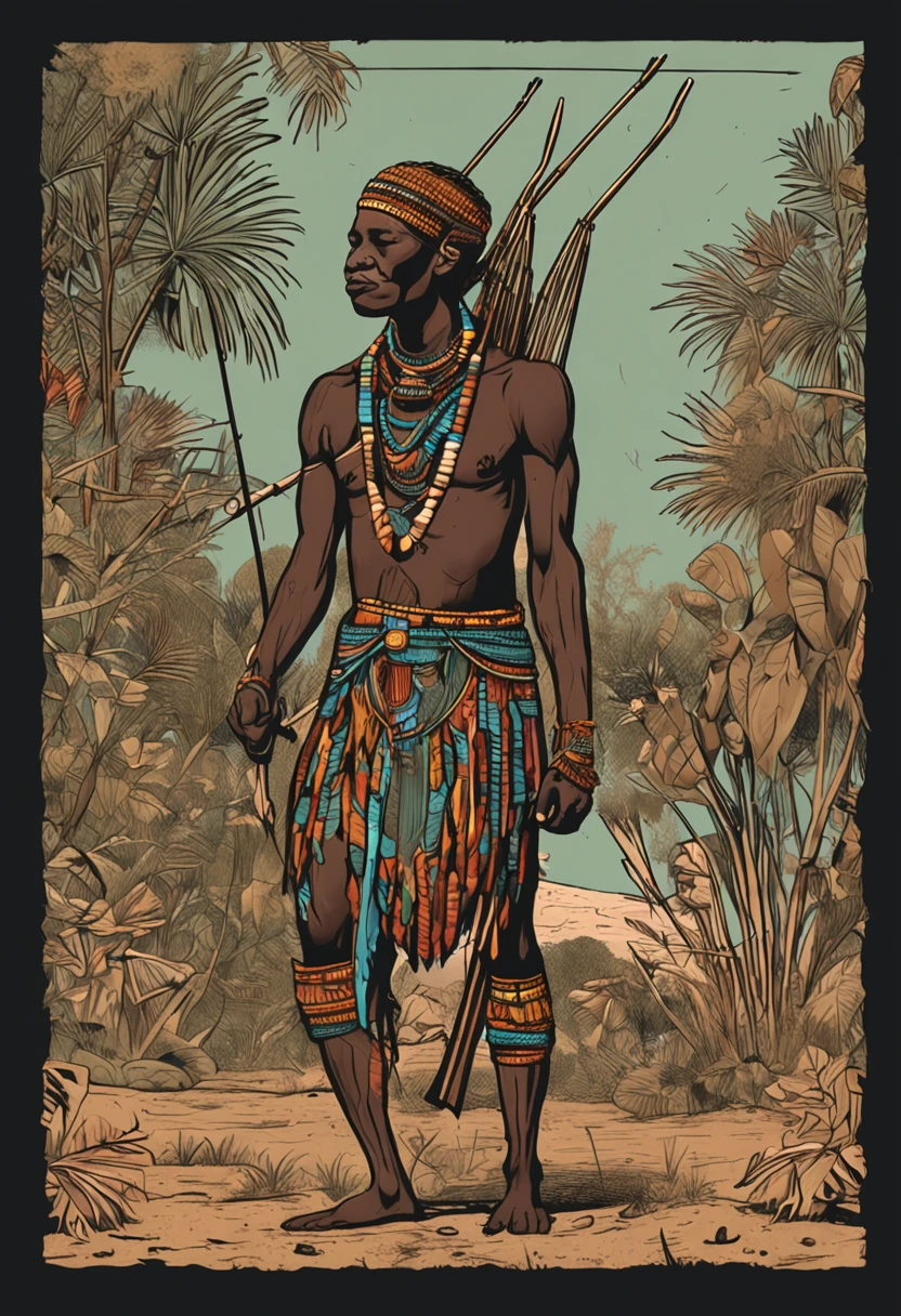 Oxóssi African Orixá of the Forest , with his bow and arrow of the Yoruba tribe