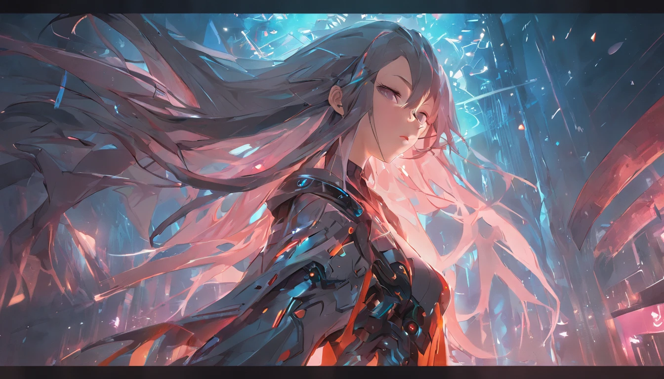 Surprisingly beautiful cyberpunk woman, Equal body long hair,Full body photo, illusory engine, 3Drenderingof, Extremely detailed, voluminetric lighting, 8K, high resolution, Polished,Domineering posture,Expose the lateral breasts,