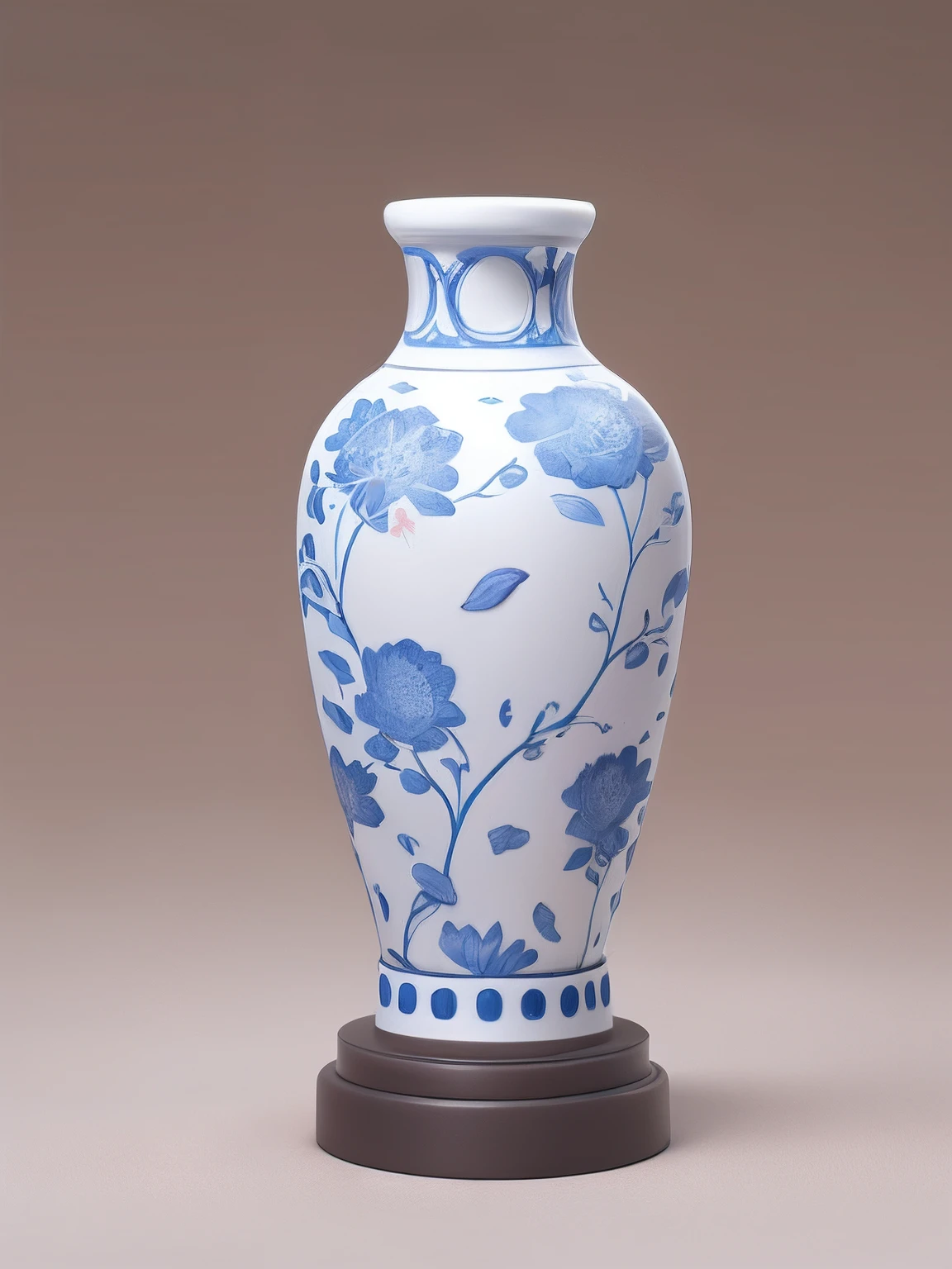 Close-up of vase with handle on the table, chinese blue and white porcelain, Chinese art, style of chinese vase, vases, ancient chinese ornate, ancient china art style, su fu, inspired by Xuande Emperor, glazed ceramic, Ming dynasty, mu pan, author：Tan Yang Kano