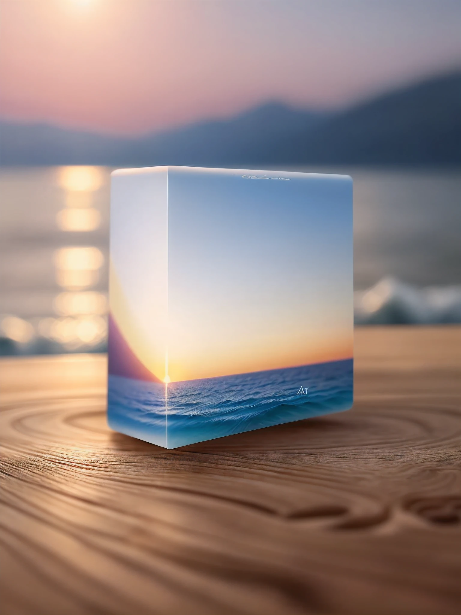 tmasterpiece，best qualtiy，（The is very detailed的 CG unified 8k 壁纸）（best qualtiy），（Most Best Illustration），（best shadow） fotografia do produto，Handmade soap，Blue sky, sea view and wooden planks as background，Focus on handmade soap，morningglow，depth of fields，Shooting depth of field 120mm，Realistic and realistic，Photographed by Nikon，best images quality，8k, -- ar 3:4-- q 2