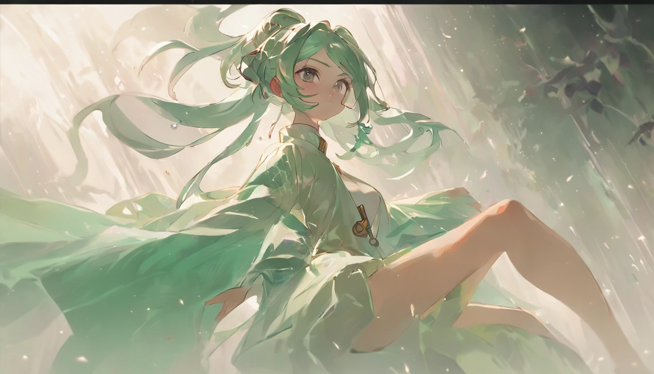 league of legends character art, League of Legends concept art,league of legends splashart, League of Legends character, league of legends art, from league of legends, Riot game concept art, league of legends style art, league of legends splashart, league of legends champion,komono, Hanfu,Taoist uniform,Off-the-shoulder attire,shift dresses,ta prostitute,Motion blur, Depth of field means reflection,extreme light,fog atmosphere,The moonlight shone on the side of the girl's face,realisticlying,no-bra,vacuum,Extra-long sleeves,Long off-the-shoulder dress,huge tit,cleavage,Full length of colorful hair(1.9),Color gradient for long hair,Messy hair,Barefoot,Full body like,realskin,realcumAI,Snow-white skin,Snow-white thighs,Top image quality,Extreme light and shadow,White panty hose,High details,Standing painting,lines of movement,dynamicposes,komono,PC Wallpapers,Two-thirds of the canvas generates the body,Move the chart Green Forest, It is surrounded by tall trees and a gentle mist.