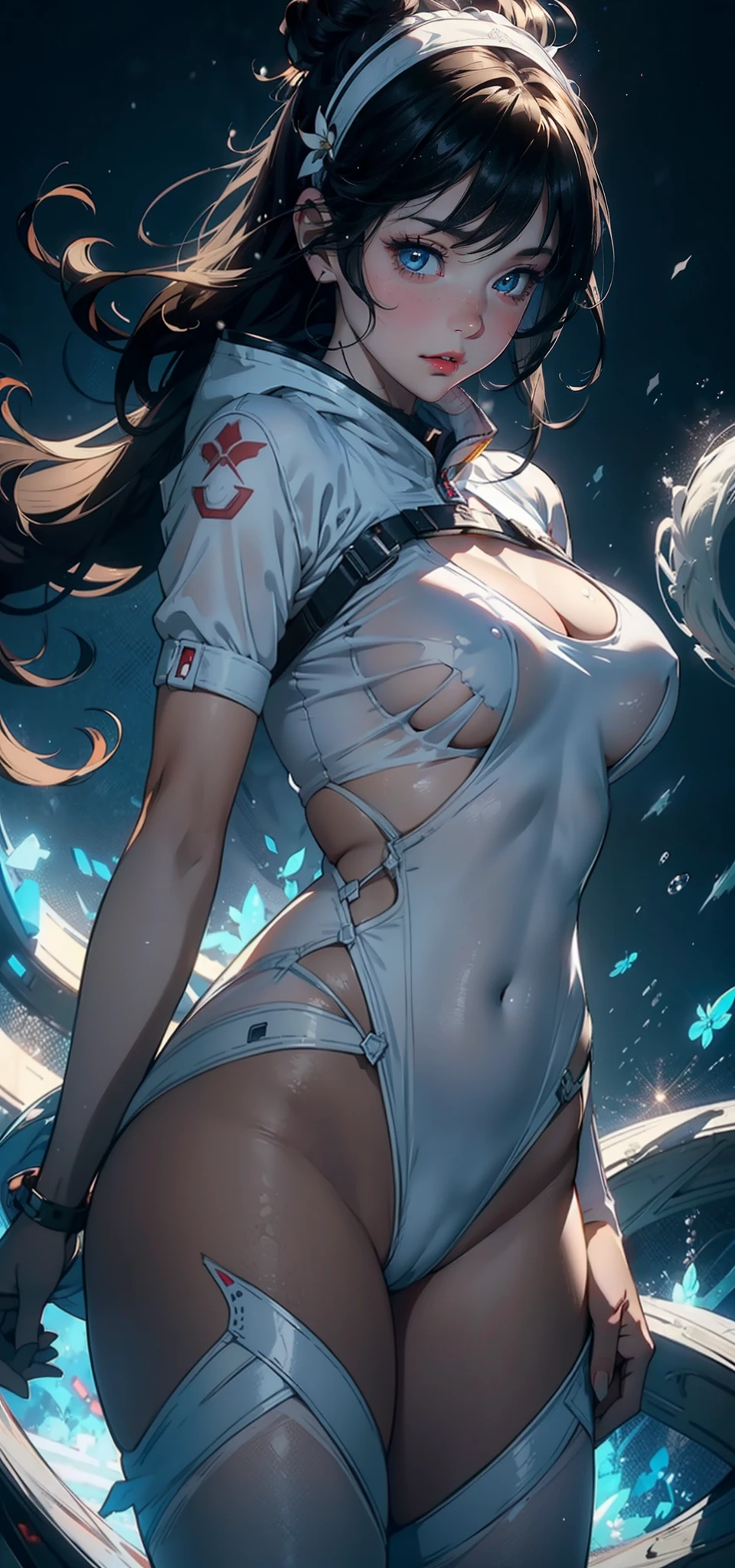 1female,age 5,bit girl,,huge-breasted, 独奏,(Background with:,ln the forest,Magnolia,) She has very short black hair,Station,seen from the front, hair straight, mostly cloudy sky,(((tmasterpiece),(Very detailed CG unity 8K wallpaper),best qualtiy,cinmatic lighting,detailed back ground,beatiful detailed eyes,Bright pupils,Blue eyes,(Very fine and beautiful),(Beautiful and detailed eye description),ultra - detailed,tmasterpiece,)),facing at camera,A high resolution,ultra - detailed),Snow-white skin,Red lips expose breasts,Bare genitalia, Bulge,legs are open,Raised sexy,Camel toes,Flushed complexion,Desire for dissatisfaction,frontage,elementary student,Lily headband,American astronauts,(Wearing:Erotic transparent astronaut clothes)