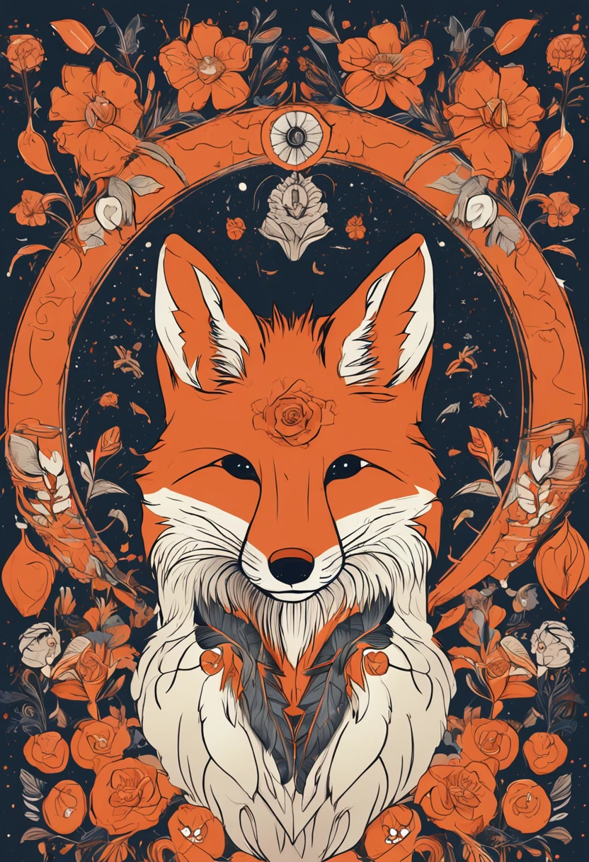 Fox anthropomorphic archaic flower