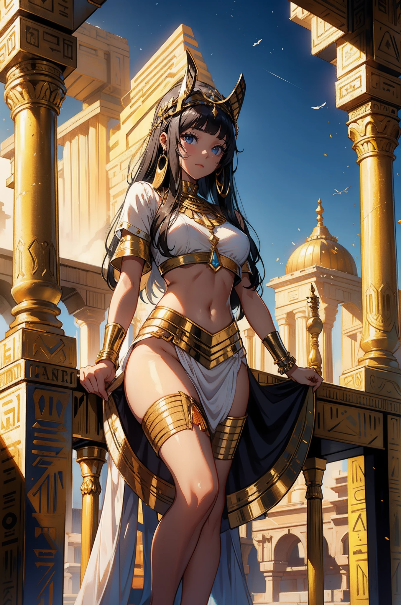 Goddess Ishtar from behind looking at the camera