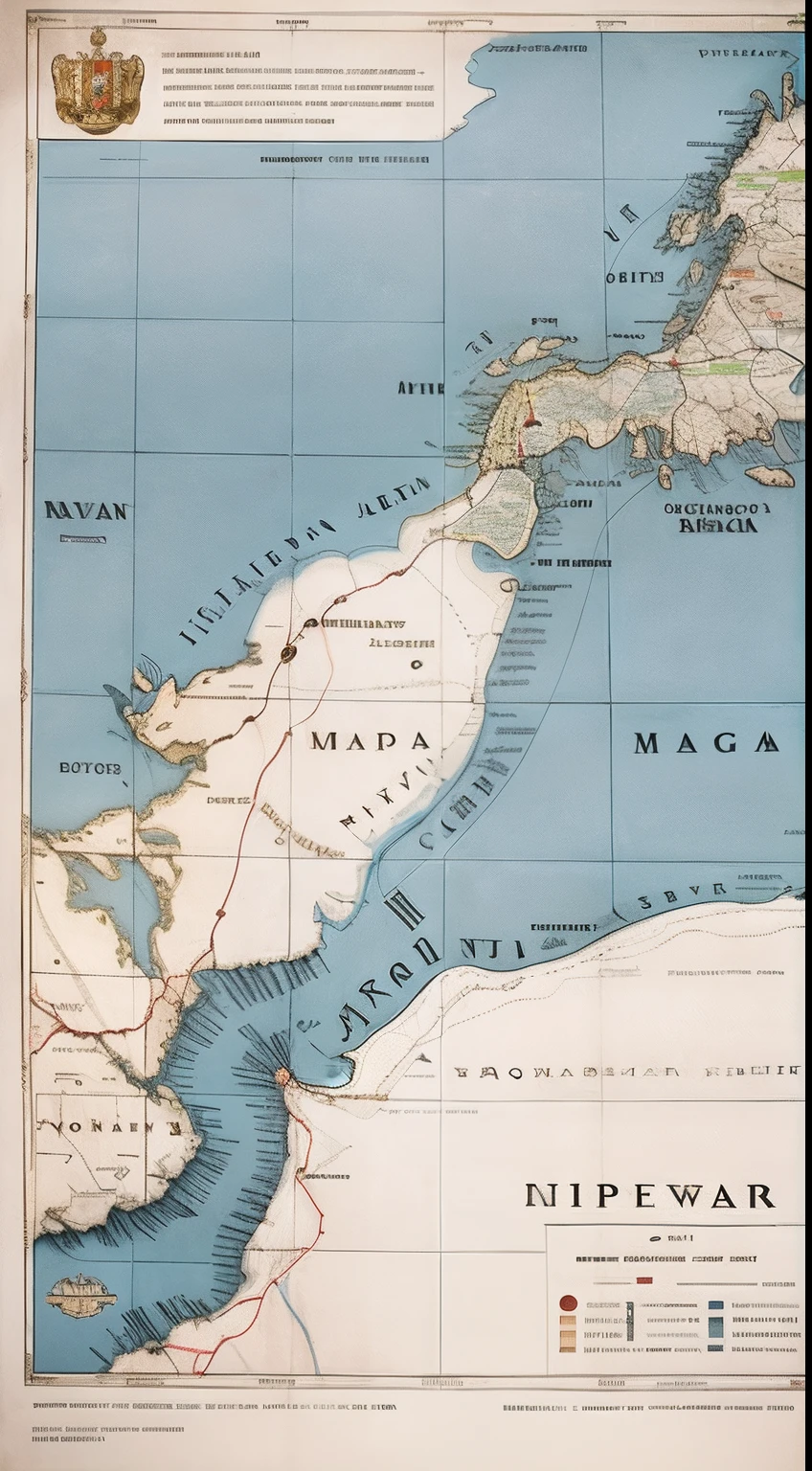Poster in the style of the 1930s,Map with Caesar's empire, Close-up depicts the Trans-Amur Republic