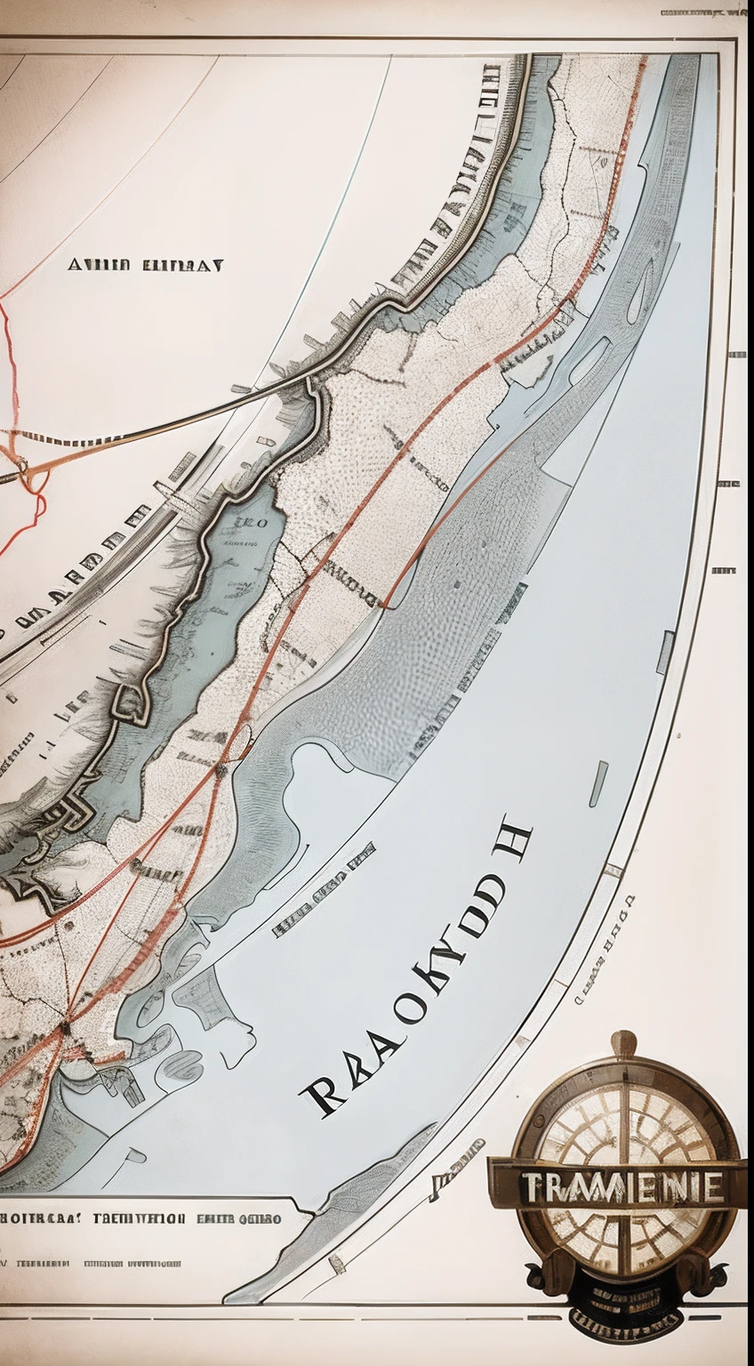 Poster in the style of the 1930s,Map with Caesar's empire, Close-up depicts the Trans-Amur Republic