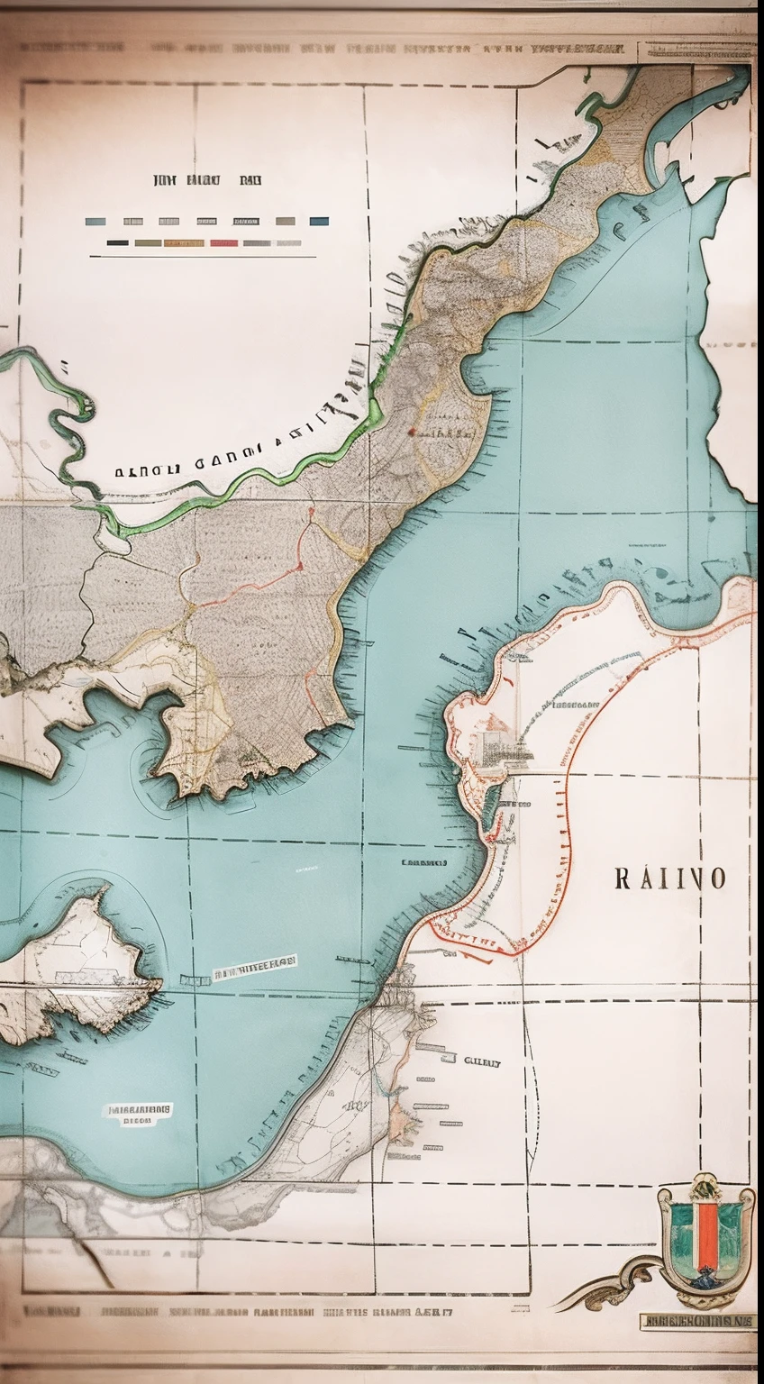 Poster in the style of the 1930s,Map with Caesar's empire, Close-up depicts the Trans-Amur Republic