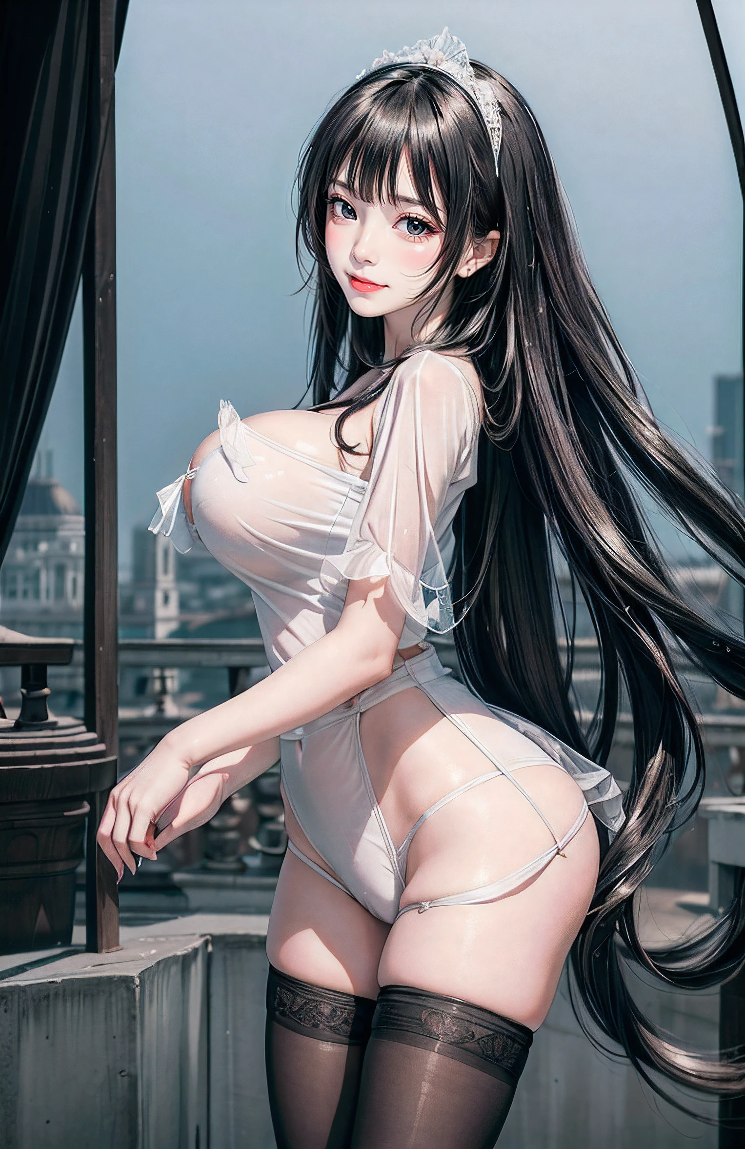 a beauty girl, blush, Seductive smile,Insane details and very detailed, Huge lower eyelid. masutepiece, of the highest quality, Ultra high definition, max resolution, Very detailed, Clean skin,