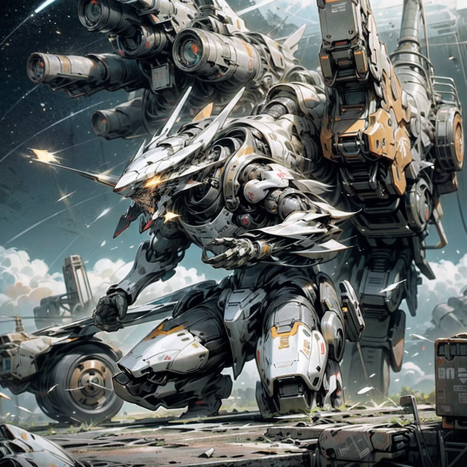 in the universe,huge planet,Starcloud,Keep the weapon,without humans,The mech fragment next to it,with light glowing,Combat Damage Status,(Male Mecha:1.2),Male robot,giant mechanical wings,mech wings,(flying in space:1.3),comet fragments,glowing light eyes,red color mecha,scientific fiction,spaces,Realistis,mechs,background of the Milky Way galaxy,neon light,Cyberpunk Personality,Wallpaper HD of,cg art ,tmasterpiece,The highest image quality ,
