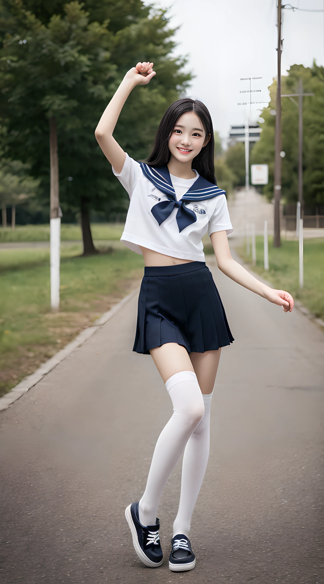 Cute, 14 years old, Looks pure, Photography, photo realistic, Best Quality, extremely detailed eyes, extremely detailed face, Smile, blush