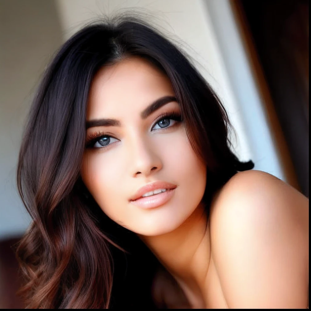 a close up of a woman with long hair and a white top, photo of a beautiful woman, gorgeous latina face, attractive beautiful face, beautiful model girl, jaw dropping beauty, beautiful girl model, gorgeous attractive face, girl with dark brown hair, beautiful model, gorgeous beautiful woman, jaw-dropping beauty, extremely beautiful face, beautiful mexican woman