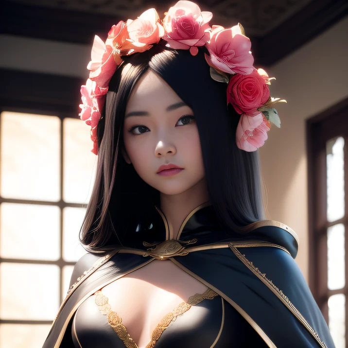 ponds,Movie light,offcial art,统一 8k 壁纸,ultra - detailed,Beauty and aesthetics,big breasts beautiful,tmasterpiece,Best quality at best,(Linen pullover hooded,flathead,Tangles,entangled),(ecstasy of flower:1.2)dynamic angle,cow boy shot,The most beautiful form of chaos,Elegant cape,Fauvistdesign,vivd colour,romanticism lain,The atmosphere is accurate 120 degrees,Polyart,Stylized 3D rendering,Porcelain small room 1:60,3D stylized scene,Soldier head,In a chic,closeup cleavage