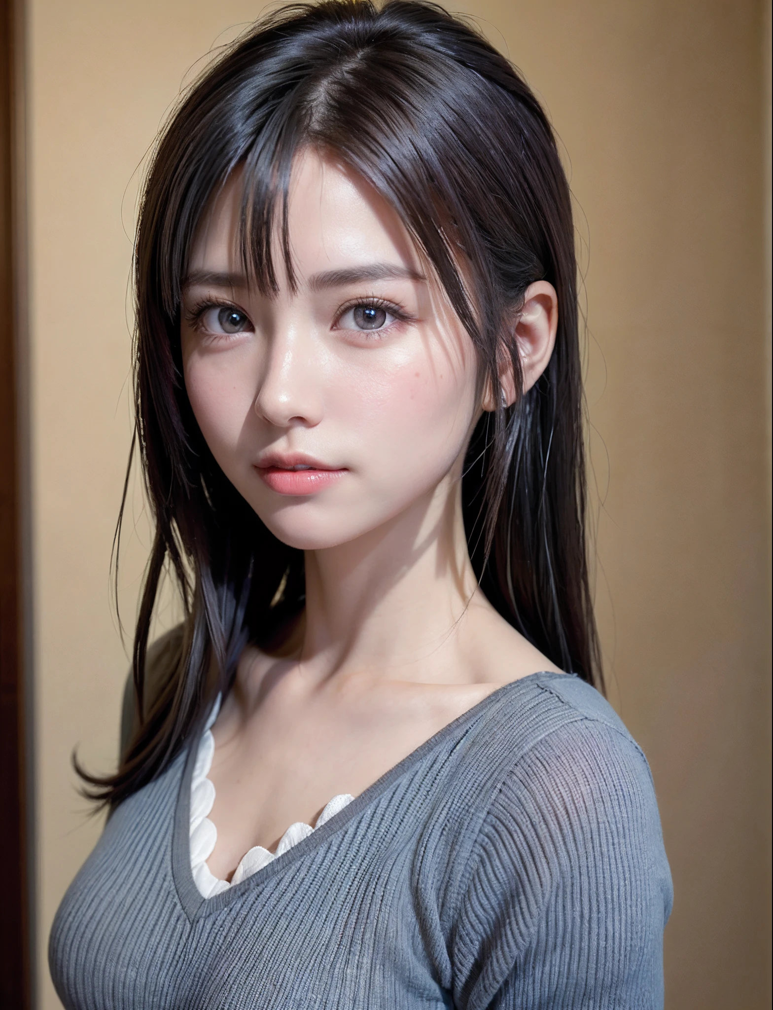 top-quality、8K Masterpiece、超A high resolution、(Photorealsitic:1.3)、Raw photo、女の子1人、silver white hair、poneyTail、glowy skin、1 super beautiful college girl、((super realistic details))、portlate、globalillumination、Shadow、octan render、8K、ultrasharp、highly intricate detail、Realistic light、CGSoation Trends、Beautiful eyes、radiant eyes、Facing the camera、